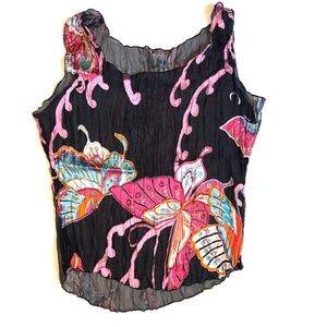 Multicolored Sleeveless Women’s See through Top size M